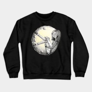 My Special Moon - Fullmoon - Woman & Dog Crewneck Sweatshirt